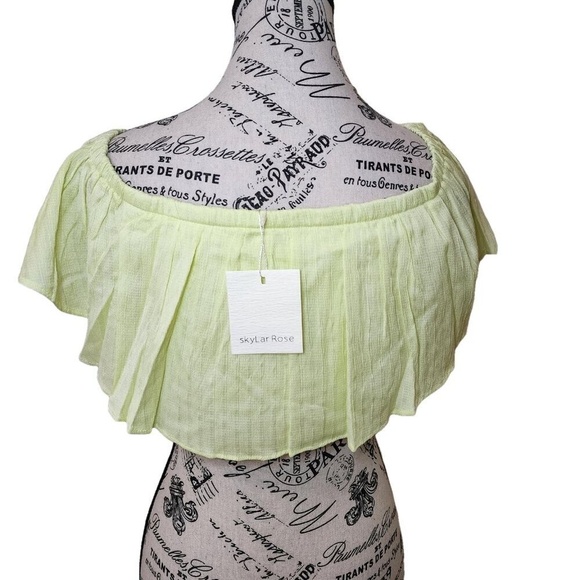 VICI Collection Lime Breeze Off the Shoulder Crop Top Size S (SIZE 2) - Picture 3 of 8